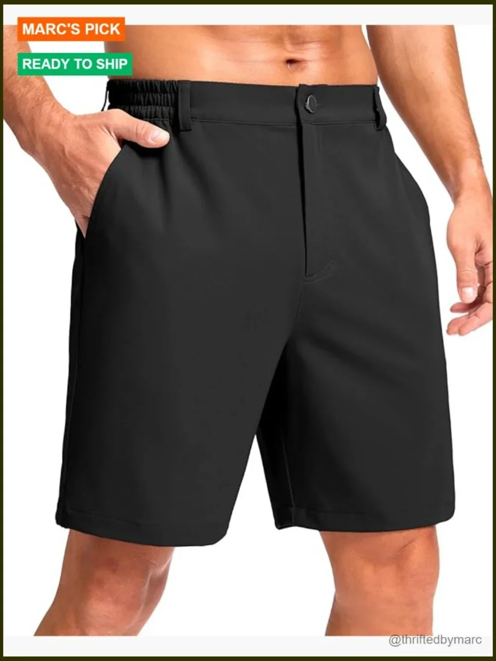 Men's 7-Inch Stretch Golf Shorts Lightweight Quick Dry 3 Pockets